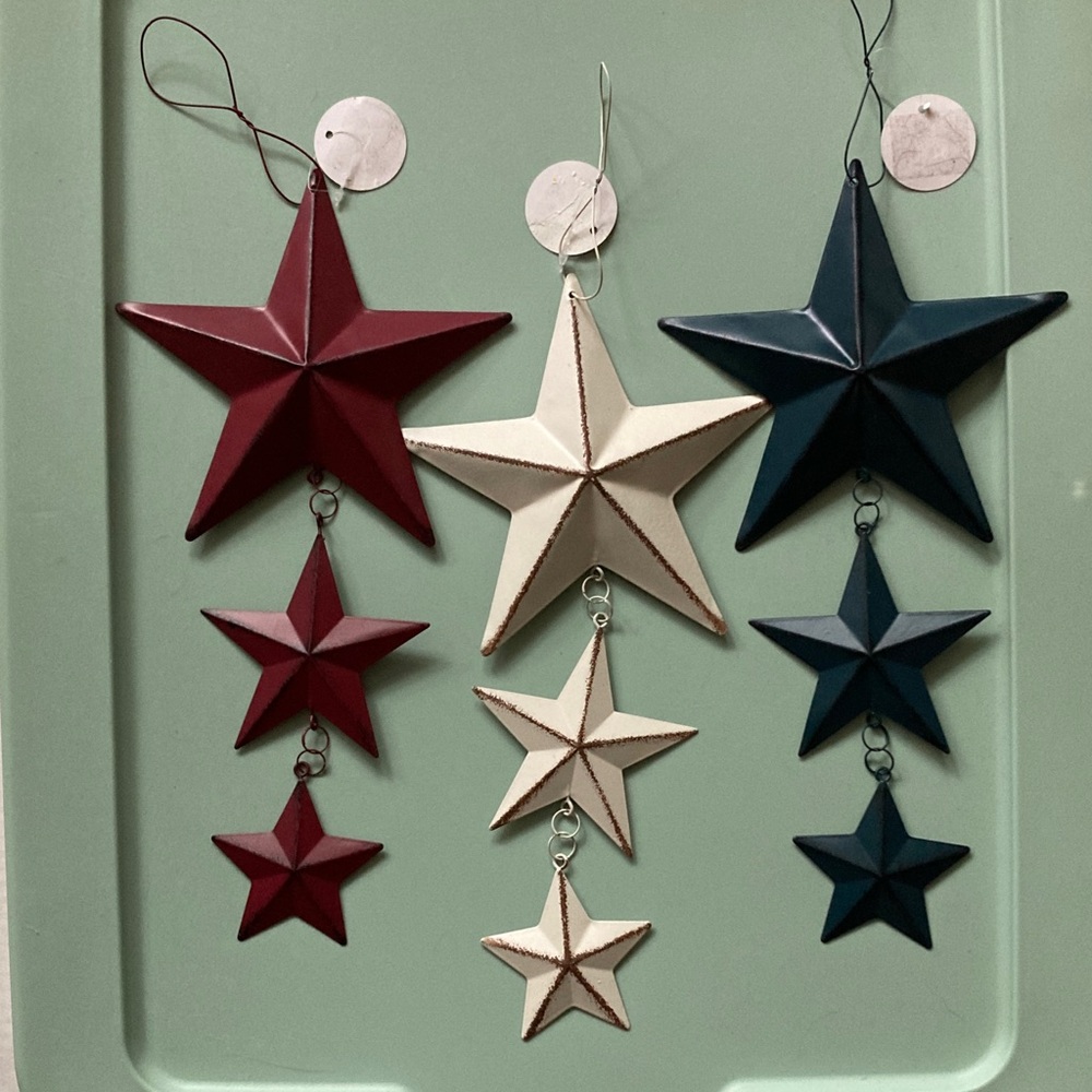 Patriotic Hanging Stars Red, White and Blue Set of 3